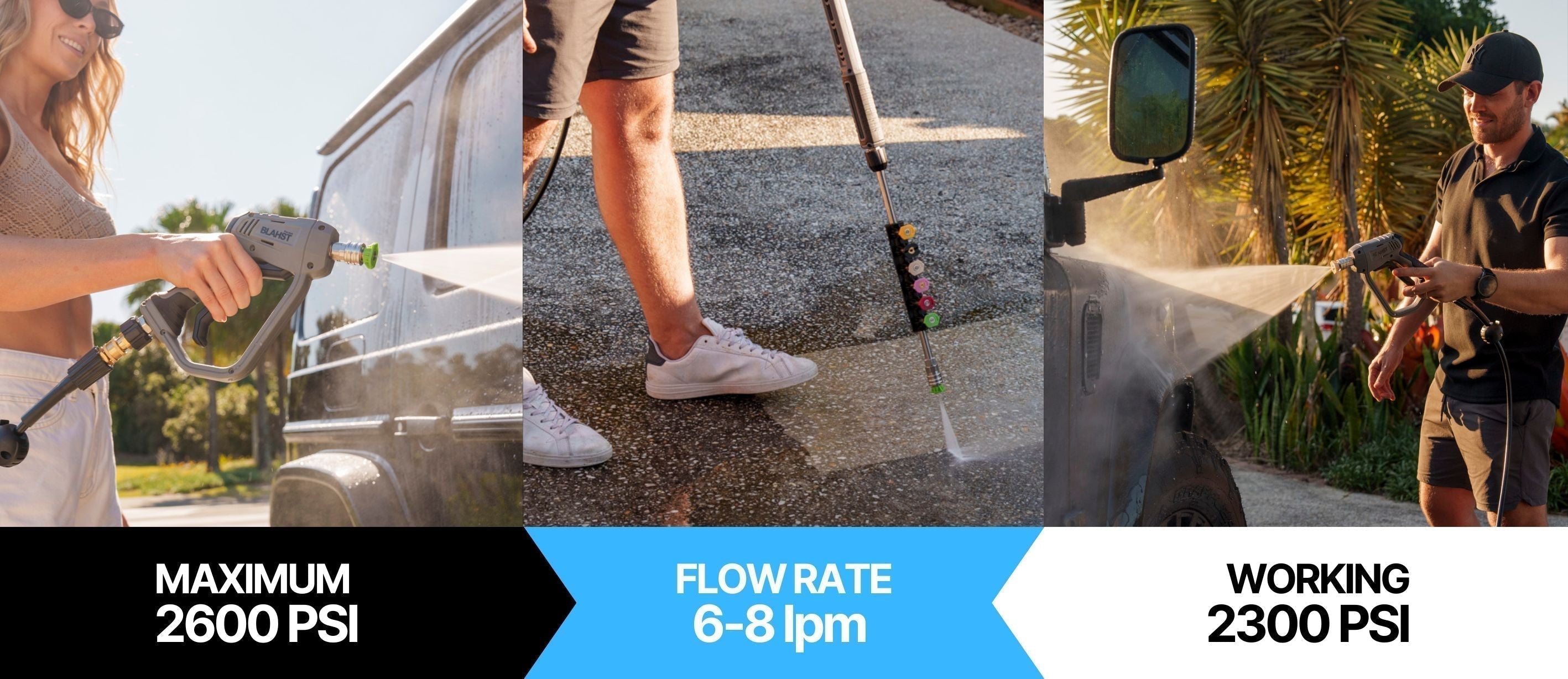 Pressure washer with 2600 PSI maximum