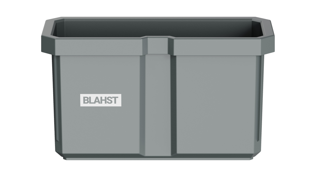BLAHST wall mounted double storage tub shown on a white background