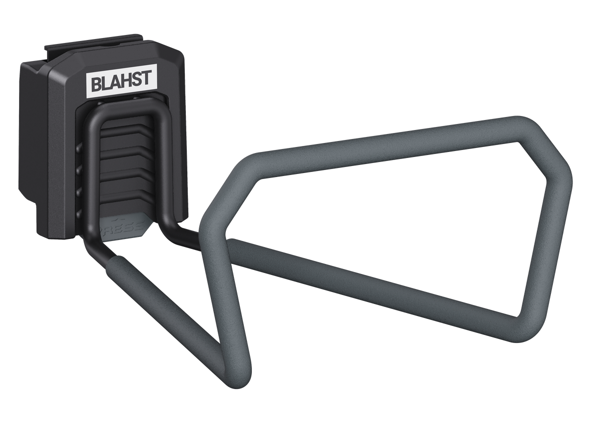 BLAHST wall mounted storage hook with a wide diamond shaped hook arm