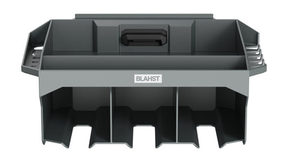 BLAHST wall mounted power tool holder tray with three tool slots