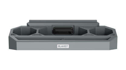 BLAHST wall mounted storage tray with two bottle holder slots